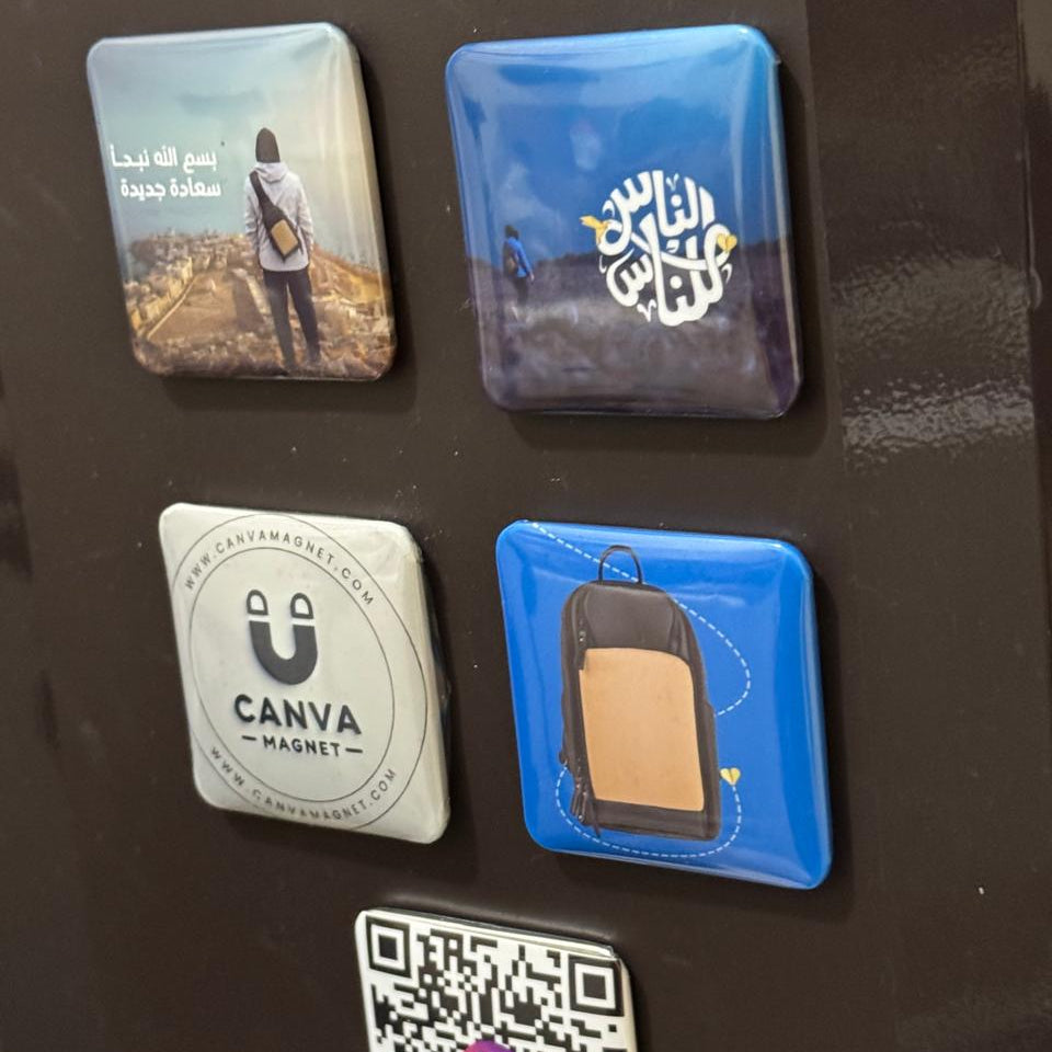 Glossy and matte fridge magnets
