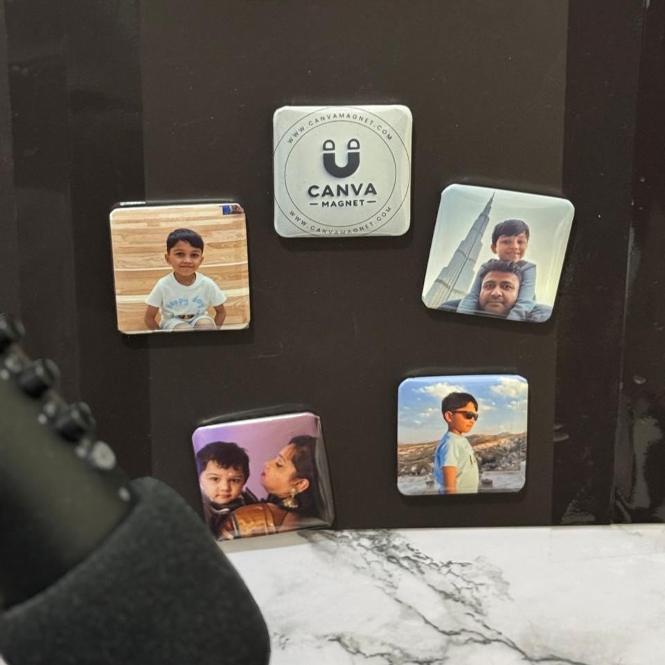 Personalized fridge photo magnets in Dubai home – custom UAE gift idea
